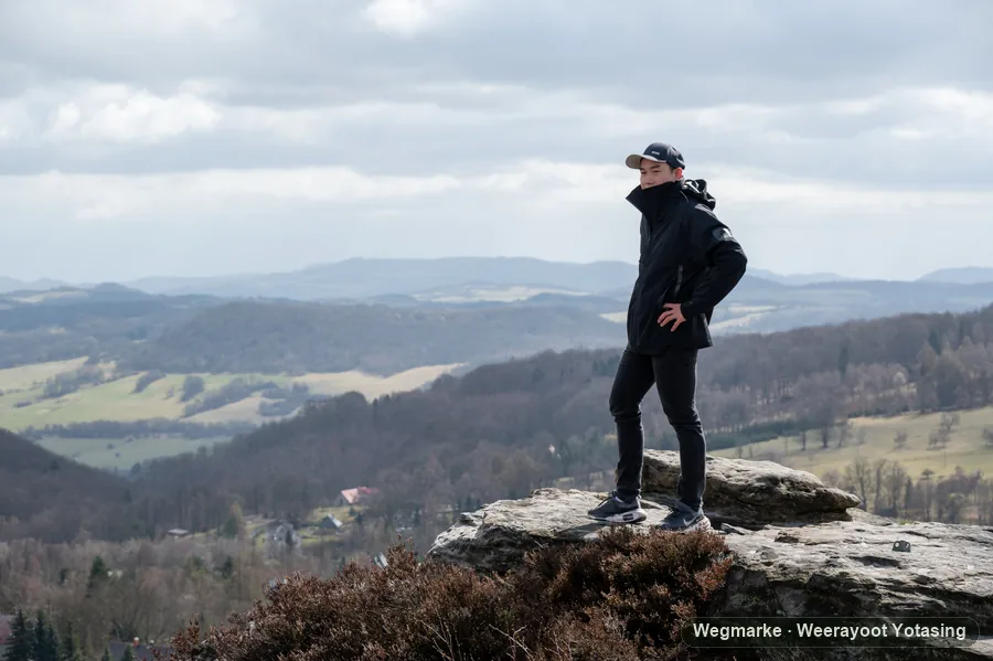 A traveler at the cliff edge