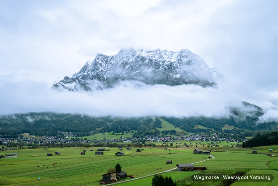 A mountain appearing after cloud